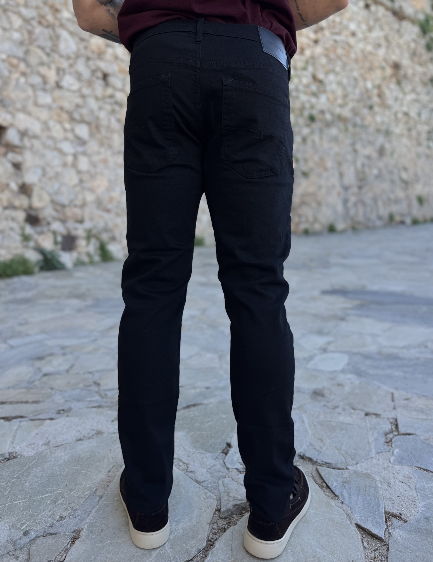 Ανδρικό μαύρο τζιν ελαστικό ίσια γραμμή GB5738 φωτογραφία